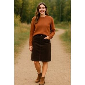 Patagonia Corduroy Skirt Womens 14 Brown Organic Cotton Granola Girl Hiking Wear